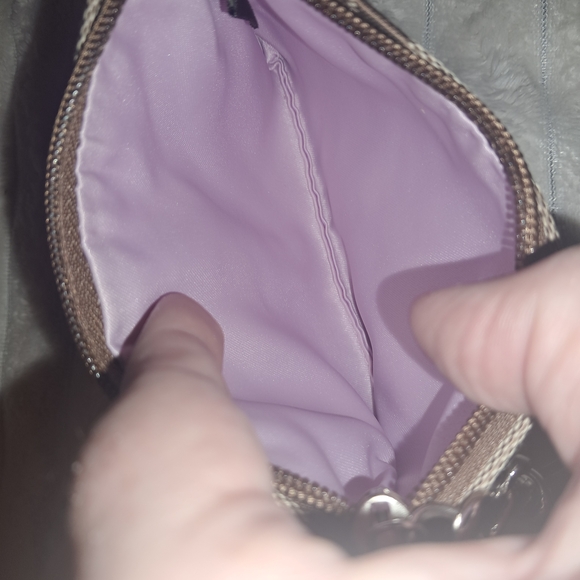 COACH Wristlet Corner Zip Signature Khaki Berry Pink Leather - Picture 5 of 5